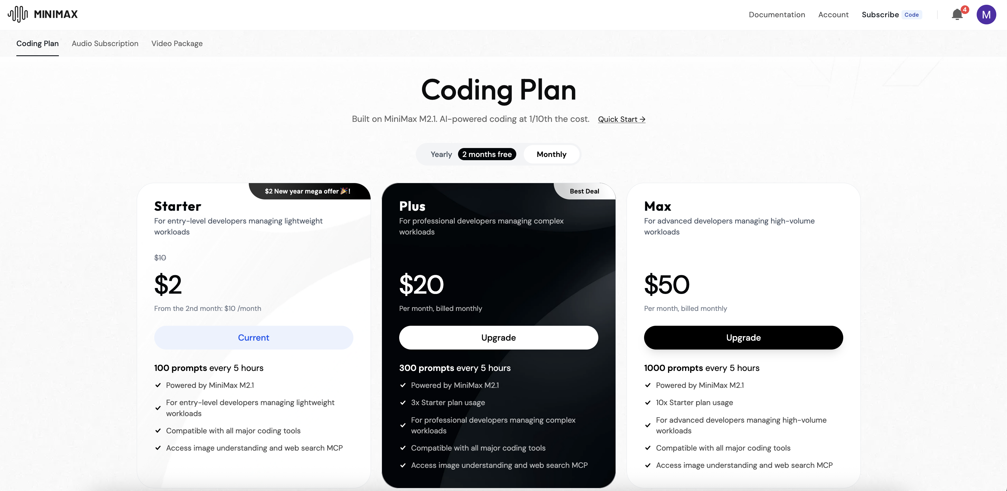 Minimax subscription pricing